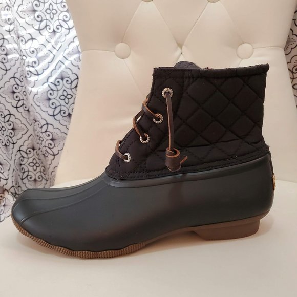 sperry women's saltwater quilted duck booties